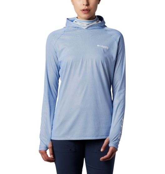 Columbia PFG Tidal Women's Hoodies Blue Grey | 730-JOUWLE