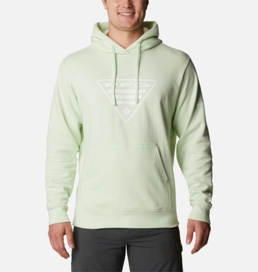 Columbia PFG Triangle Men's Hoodies Light Yellow White | 035-AUJWSD