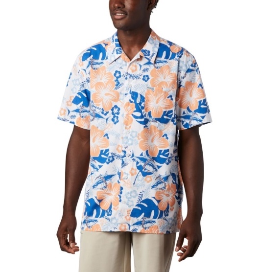 Columbia PFG Trollers Best Men's Shirts Blue Katuna Vibes | 638-IFCSZK