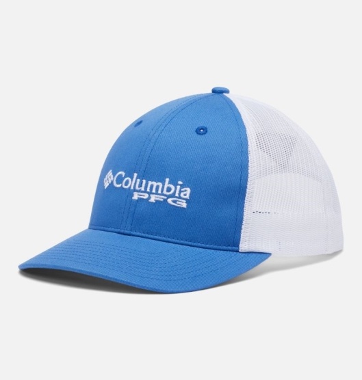 Columbia PFG Trucker Baseball Cap Men's Hats Blue White | 123-AYLUCP