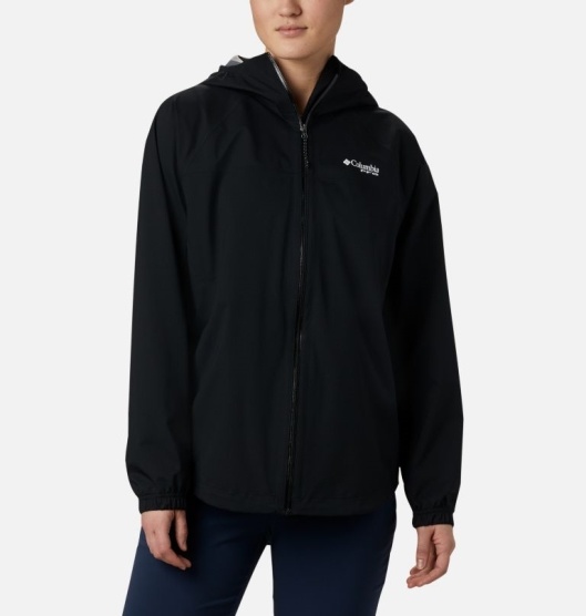 Columbia PFG Women's Rain Jacket Black | 142-NWYTXO