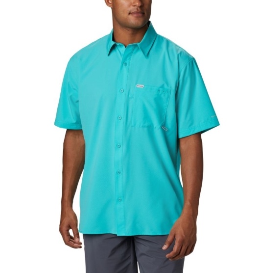 Columbia PFG Zero Rules Men's Shirts Blue | 964-DRIZAP