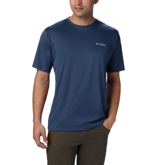 Columbia PFG Zero Rules Men's T-Shirt Blue | 915-IRBPGX