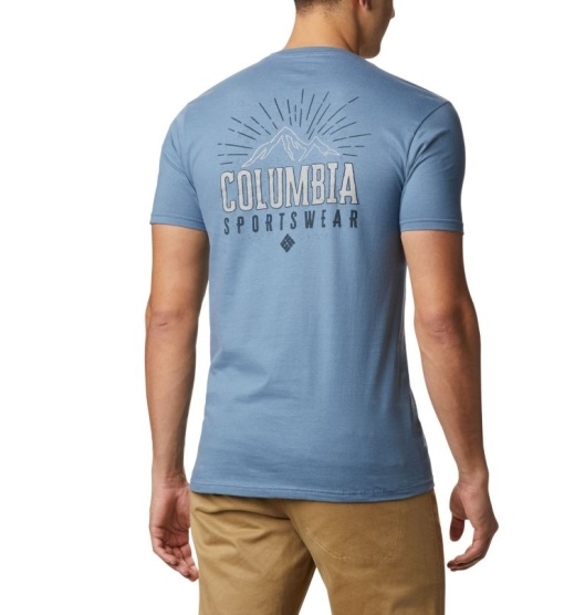 Columbia PHG Men's T-Shirt Blue | 643-IABZUL