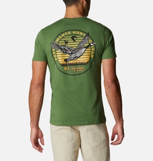 Columbia PHG Men's T-Shirt Green | 270-RGWXYP