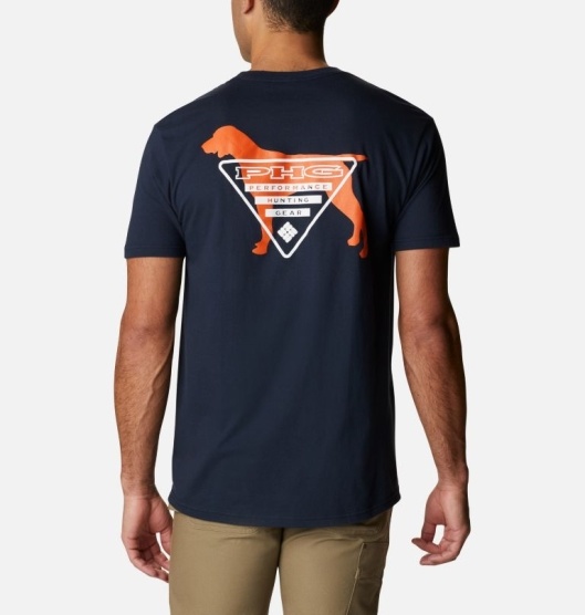 Columbia PHG Men's T-Shirt Navy | 473-BGIMNC