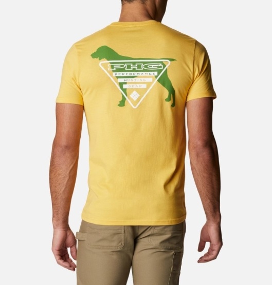 Columbia PHG Men's T-Shirt Yellow | 341-FTVSMP