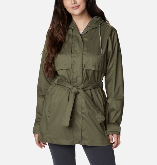 Columbia Pardon My Trench Women's Rain Jacket Green | 375-GKFRIP