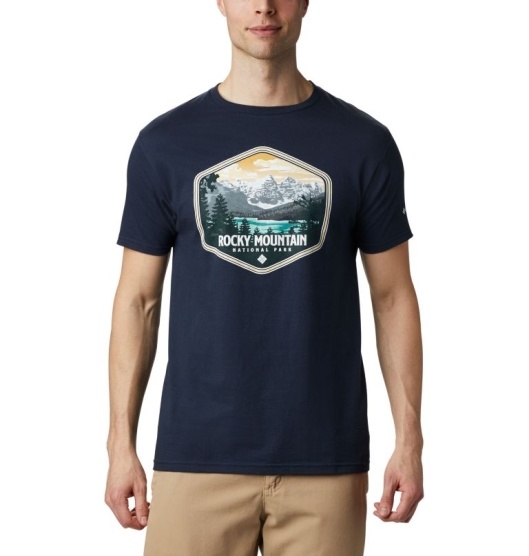 Columbia Pegasus Men's T-Shirt Navy | 628-HRVPKL