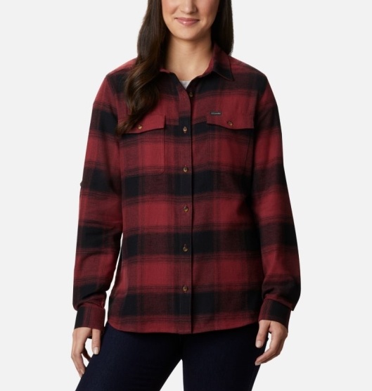 Columbia Pine Street Women's Shirts Red | 485-BHWLOK