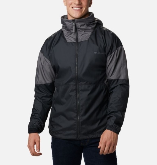 Columbia Point Park Men's Windbreaker Black Grey | 095-GIRELJ