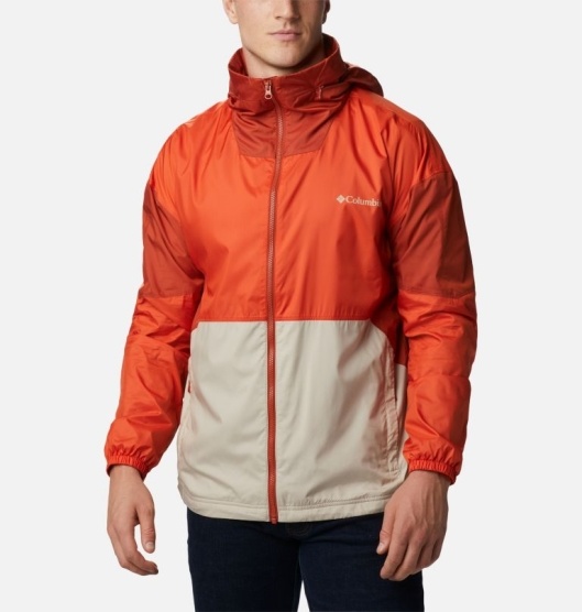 Columbia Point Park Men's Windbreaker Khaki Red | 319-AWZFDK