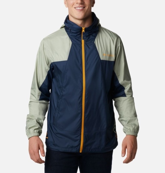 Columbia Point Park Men's Windbreaker Navy Green | 251-ACKLDG