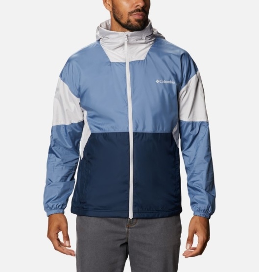 Columbia Point Park Men's Windbreaker Navy Blue Grey | 890-ALTMIX