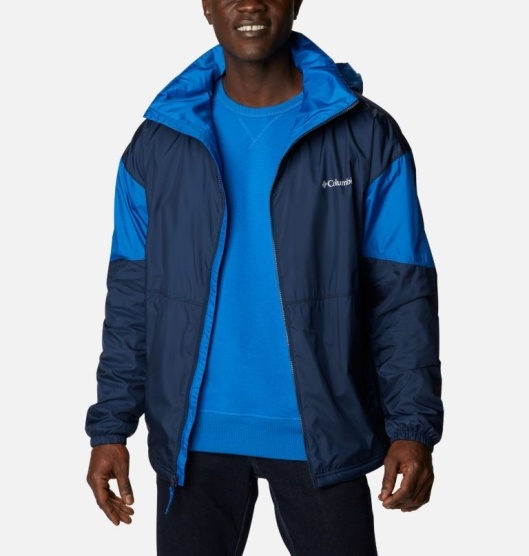 Columbia Point Park Men's Windbreaker Navy | 975-MCWYUN