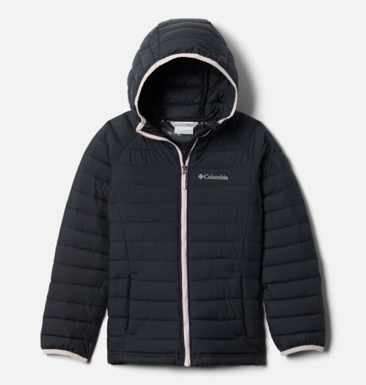 Columbia Powder Lite Kids' Hooded Jacket Black | 126-OBKEAW