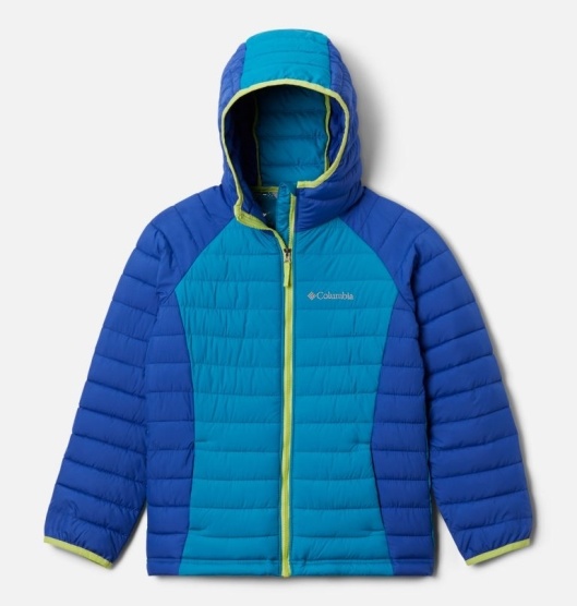 Columbia Powder Lite Kids' Hooded Jacket Blue | 263-JPYFMN