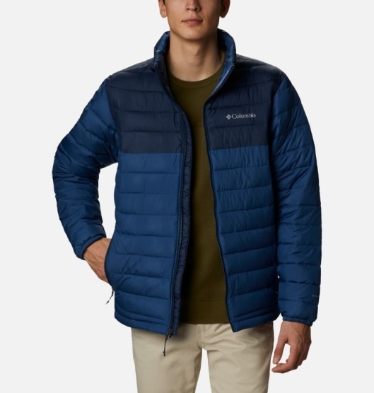 Columbia Powder Lite Men's Insulated Jacket Navy | 590-HVKNYD