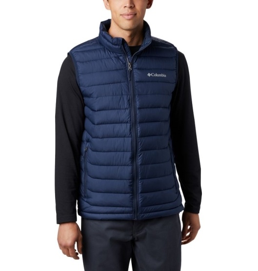 Columbia Powder Lite Men's Vest Navy | 701-MWIPRL