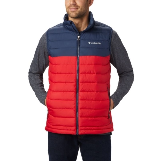 Columbia Powder Lite Men's Vest Red Navy | 036-UMDXBW