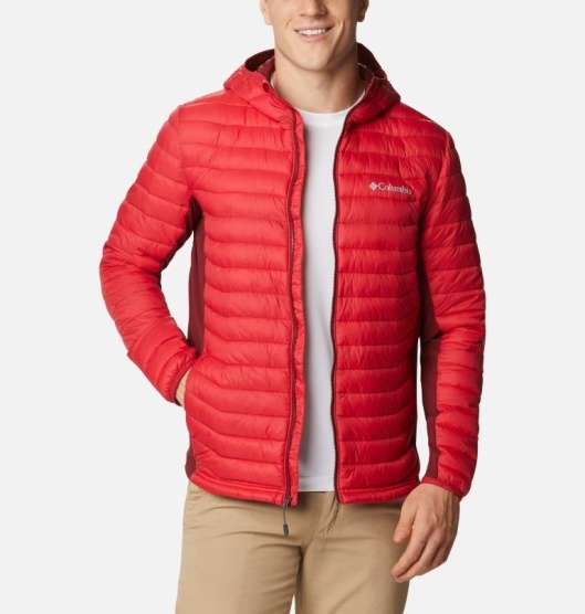 Columbia Powder Pass Men's Hooded Jacket Red | 403-WNIYXL