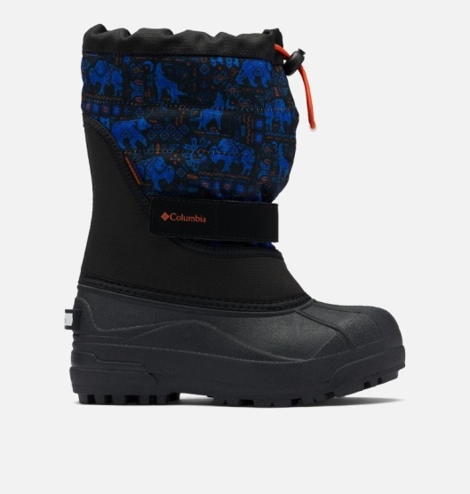 Columbia Powderbug Plus II Kids' Snow Boots Black Orange | 375-OLETHS