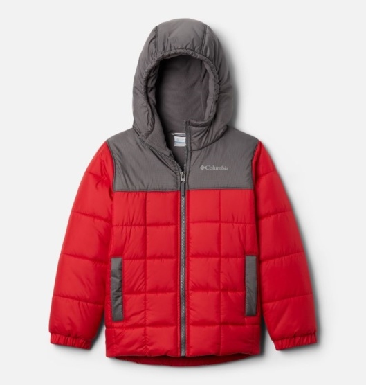 Columbia Puffect II Kids' Puffer Jacket Red Grey | 152-NGDZWT