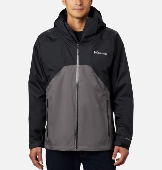 Columbia Rain Scape Men's Rain Jacket Black Grey | 942-FBTGHQ