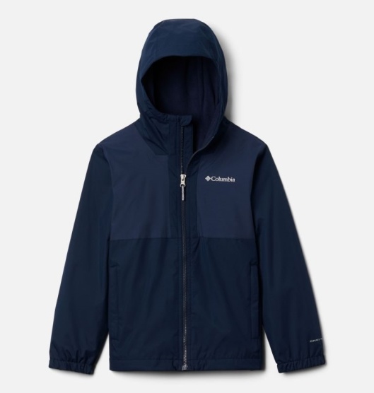 Columbia Rainy Trails Kids' Fleece Jacket Navy | 674-NBSFUL