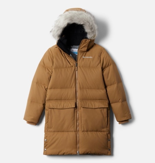 Columbia Rockfall Kids' Down Jacket Brown | 053-NHOBAG