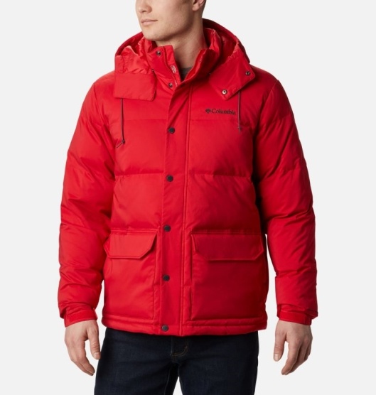 Columbia Rockfall Men's Down Jacket Red | 467-DQCMZH