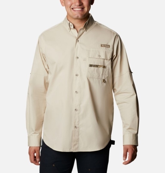 Columbia Sharptail Men's Shirts Khaki | 053-ZGVUJF