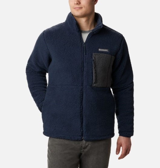 Columbia Sherpa Men's Fleece Jacket Navy | 896-ZPNULK