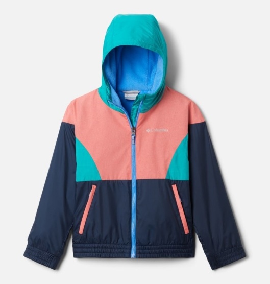 Columbia Side Hill Kids' Windbreaker Navy Orange | 275-OGRLWI