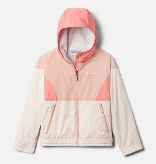 Columbia Side Hill Kids' Windbreaker White Pink Orange | 815-XUFEPS