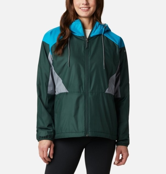 Columbia Side Hill Women's Windbreaker Green Light Blue | 534-MACPFZ