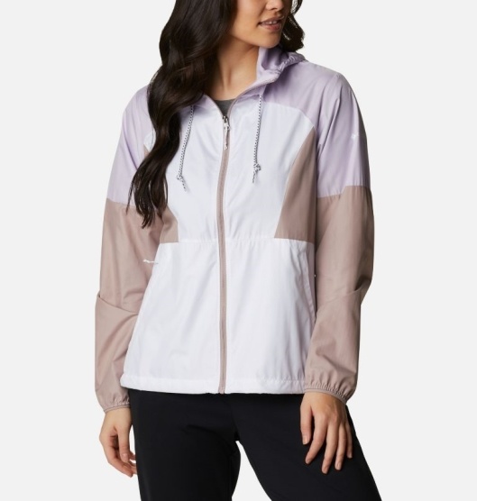 Columbia Side Hill Women's Windbreaker White Pink | 691-LHBCZW