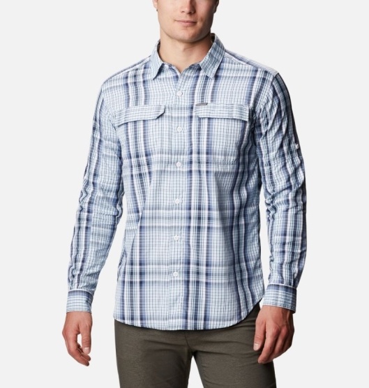 Columbia Silver Ridge II Men's Shirts Blue | 650-WYHIOM