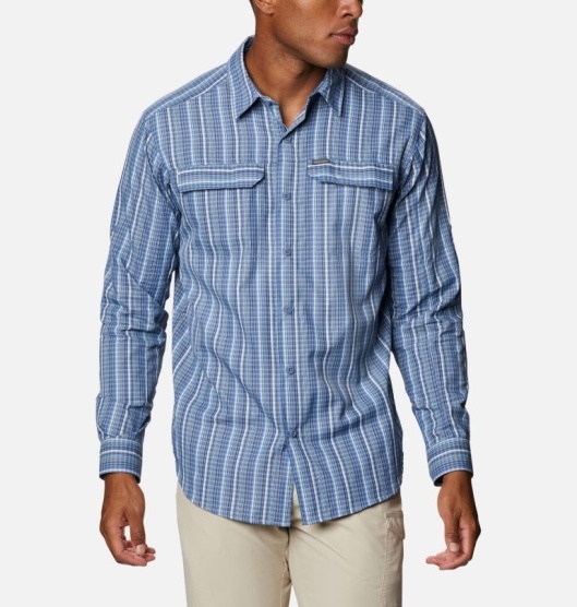 Columbia Silver Ridge II Men's Shirts Blue | 782-ZXLIKH