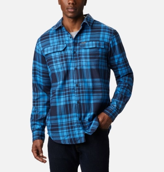 Columbia Silver Ridge II Men's Shirts Navy | 206-POQYGN