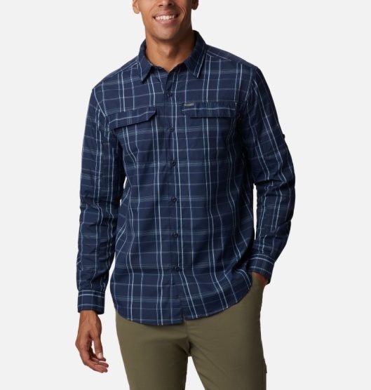 Columbia Silver Ridge II Men's Shirts Navy | 695-AMNEYT