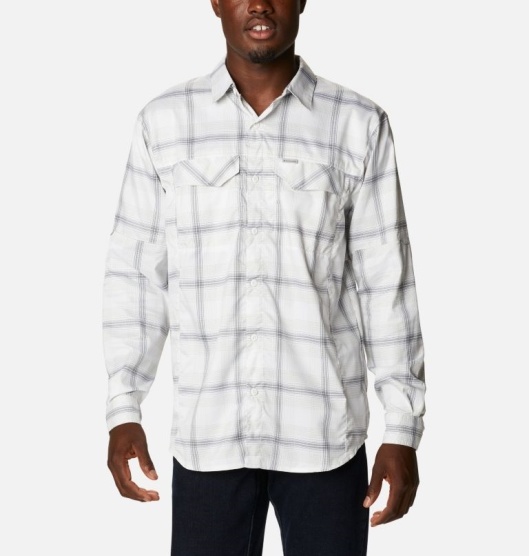 Columbia Silver Ridge Lite Plaid Men's Shirts White | 157-UBEHWJ