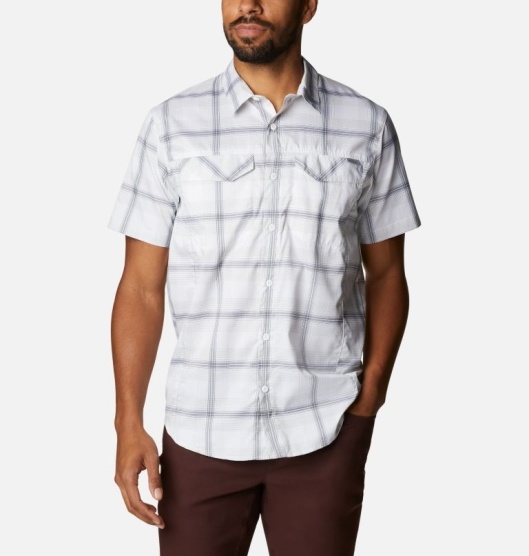 Columbia Silver Ridge Lite Plaid Men's Shirts White | 165-EVZDJR