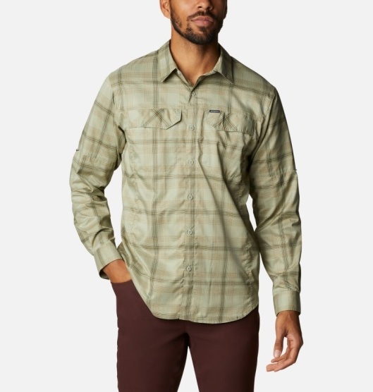 Columbia Silver Ridge Lite Plaid Men's Shirts Green | 892-LKOVRE