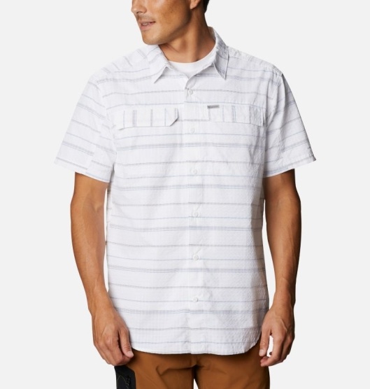 Columbia Silver Ridge Men's Shirts White | 415-QMGEUL