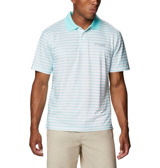 Columbia Skiff Cast Men's Polo Green White | 701-EYGTOM