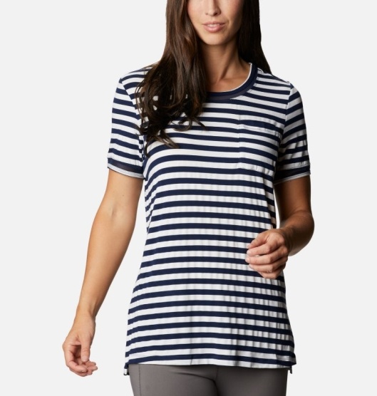 Columbia Slack Water Women's T-Shirt Navy | 824-BLZFWQ