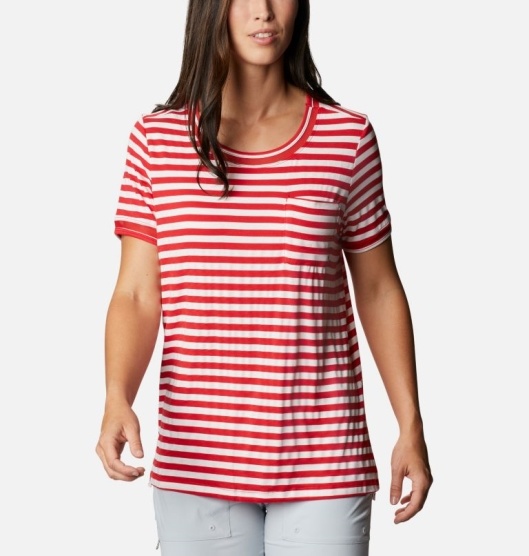 Columbia Slack Water Women's T-Shirt Red | 735-JWKAXS