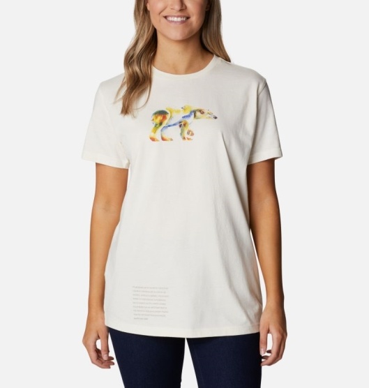 Columbia Slack Water Women's T-Shirt White | 194-EYCFKT