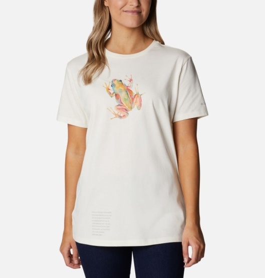 Columbia Slack Water Women's T-Shirt White | 921-AOBVMC